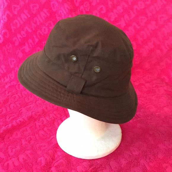 Henschel Hat Co 💯 cotton oil cloth all weather bucket hat rain cap vented USA - Picture 5 of 15